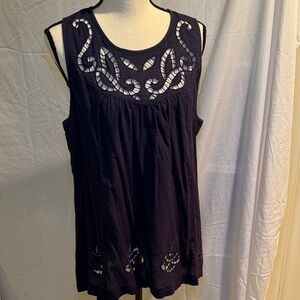 Lucky Brand Navy Sleeveless Tank Top